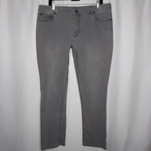 J Jill Jeans 16 Gray Slim Leg Stretch Pocket Button Zip Denim